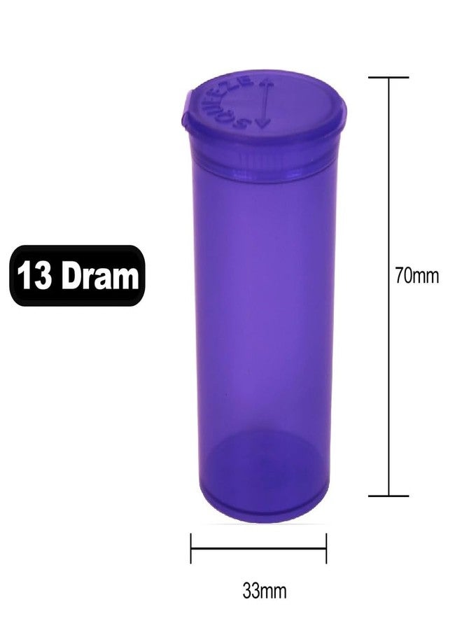 كومفرت أكسيس عبوات حبوب فارغة محكمة الإغلاق متعددة الاستخدامات بأغطية مفصلية، منظم زجاجات بلاستيكية سعة 13 درام للمكملات الغذائية والفيتامينات والأدوية، عبوة من 12 قطعة (بنفسجي شفاف) - Image 2